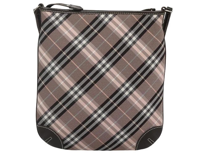 Borsa a spalla Burberry Nova Check Blue Label in tela rosa Auth 123035 - vista 2