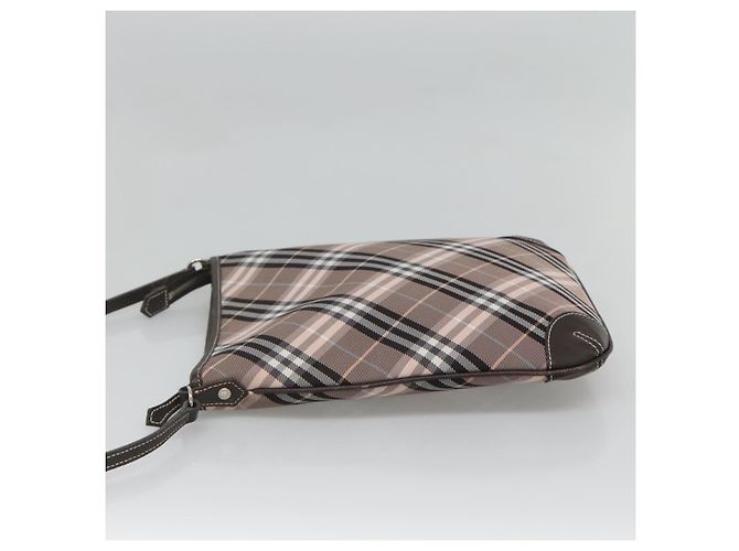 Borsa a spalla Burberry Nova Check Blue Label in tela rosa Auth 123035 - vista 4