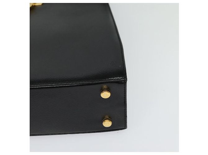 Borsa a Spalla Gancini in Pelle Nera e Oro Auth MX418 di Salvatore Ferragamo Nero D'oro - vista 14