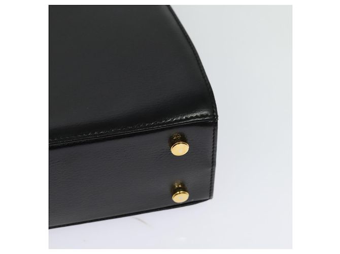Borsa a Spalla Gancini in Pelle Nera e Oro Auth MX418 di Salvatore Ferragamo Nero D'oro - vista 16