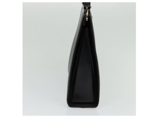 Borsa a Spalla Gancini in Pelle Nera e Oro Auth MX418 di Salvatore Ferragamo Nero D'oro - vista 3