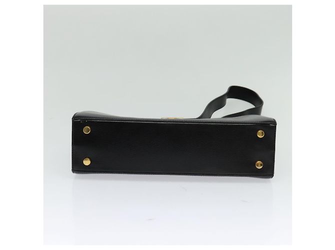 Borsa a Spalla Gancini in Pelle Nera e Oro Auth MX418 di Salvatore Ferragamo Nero D'oro - vista 5