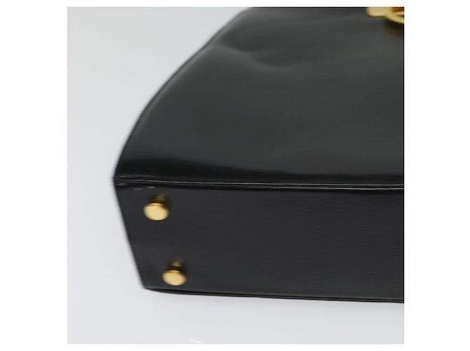 Borsa a Spalla Gancini in Pelle Nera e Oro Auth MX418 di Salvatore Ferragamo Nero D'oro - vista 9