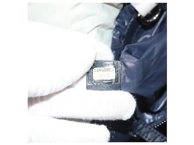 CHANEL Bolsa de Mano Cococoon de Nailon Gris Plata CC Auth 123385 Castaño - vista 11