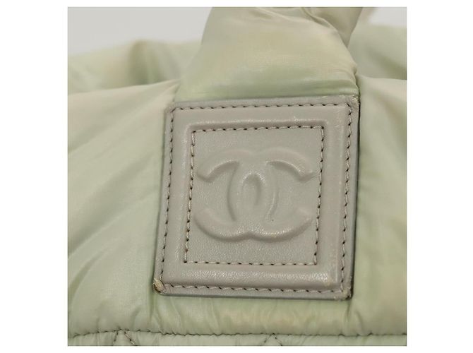 CHANEL Bolsa de Mano Cococoon de Nailon Gris Plata CC Auth 123385 Castaño - vista 17