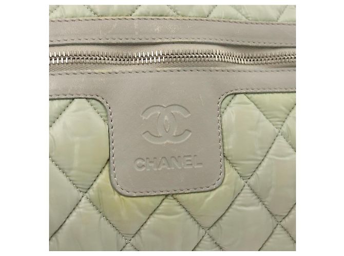 CHANEL Bolsa de Mano Cococoon de Nailon Gris Plata CC Auth 123385 Castaño - vista 18