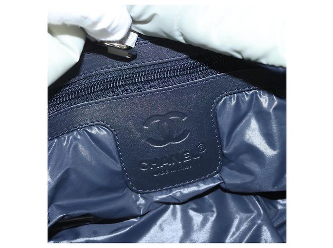 CHANEL Bolsa de Mano Cococoon de Nailon Gris Plata CC Auth 123385 Castaño - vista 20