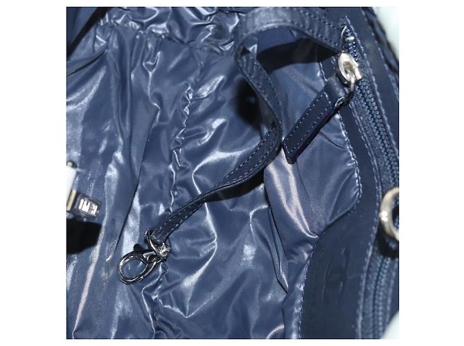 CHANEL Bolsa de Mano Cococoon de Nailon Gris Plata CC Auth 123385 Castaño - vista 24