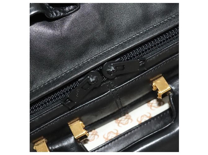 LOEWE Anagram Borsa da Lavoro in Pelle 2in1 Nera Oro Auth sw479 Nero D'oro - vista 10