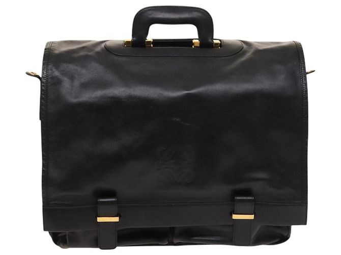 LOEWE Anagram Borsa da Lavoro in Pelle 2in1 Nera Oro Auth sw479 Nero D'oro - vista 13