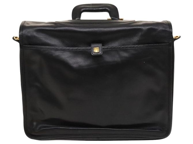 LOEWE Anagram Borsa da Lavoro in Pelle 2in1 Nera Oro Auth sw479 Nero D'oro - vista 2