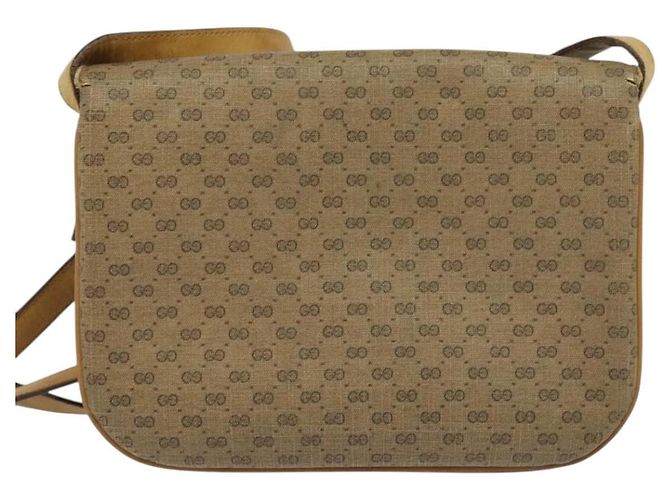 Gucci Borsa a Spalla Micro GG Supreme PVC Beige Oro 001 406 1780 Auth BA2288 D'oro - vista 2