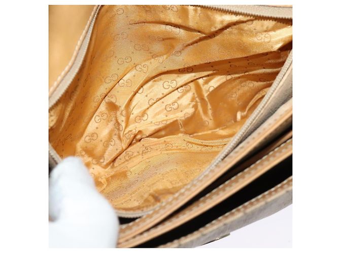Gucci Borsa a Spalla Micro GG Supreme PVC Beige Oro 001 406 1780 Auth BA2288 D'oro - vista 23