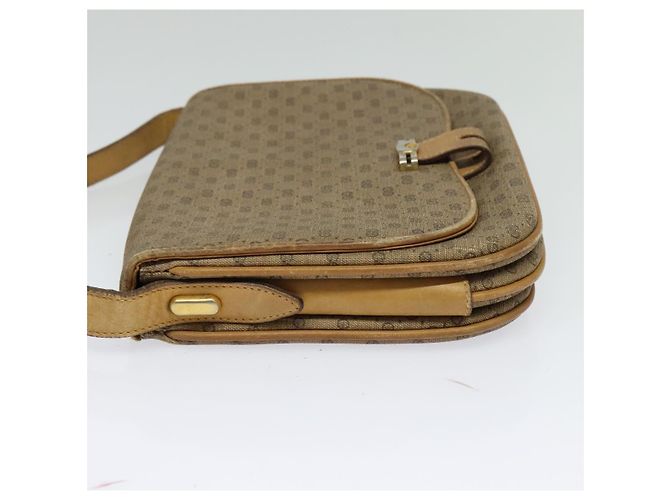 Gucci Borsa a Spalla Micro GG Supreme PVC Beige Oro 001 406 1780 Auth BA2288 D'oro - vista 3