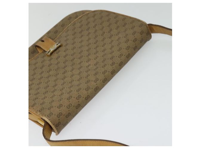 Gucci Borsa a Spalla Micro GG Supreme PVC Beige Oro 001 406 1780 Auth BA2288 D'oro - vista 6