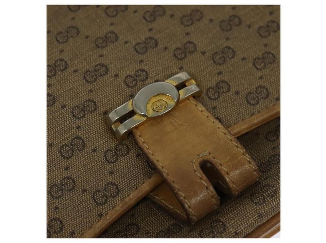 Gucci Borsa a Spalla Micro GG Supreme PVC Beige Oro 001 406 1780 Auth BA2288 D'oro - vista 9
