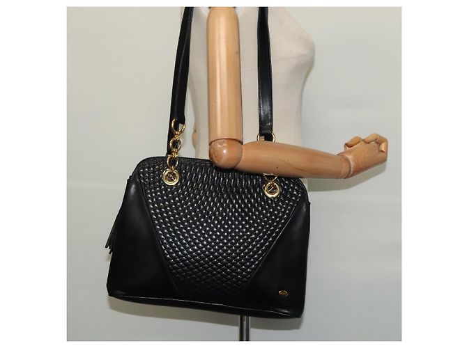 Borsa a Spalla BALLY in Pelle Nera Oro Auth BA2292 Nero D'oro - vista 20