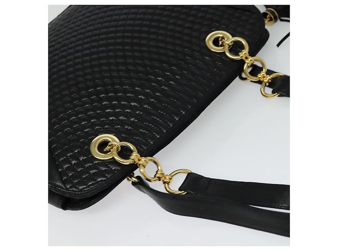 Borsa a Spalla BALLY in Pelle Nera Oro Auth BA2292 Nero D'oro - vista 6