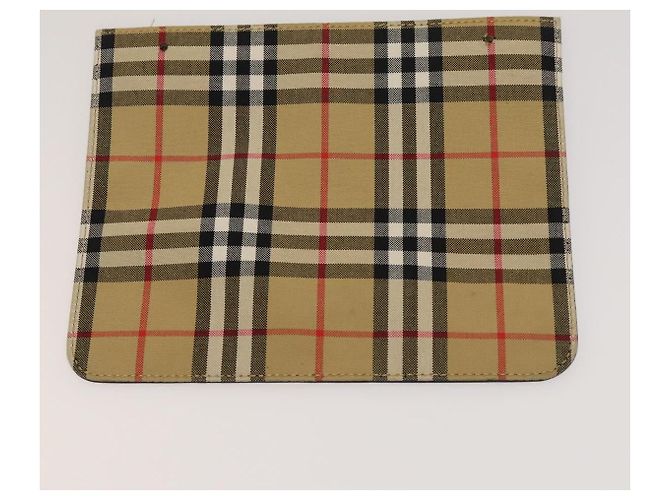 Borsa a mano in nylon a quadri Nova di BURBERRY 3 pezzi Beige Verde Auth bs25973 - vista 18