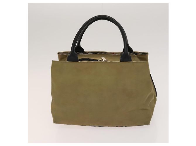 Borsa a mano in nylon a quadri Nova di BURBERRY 3 pezzi Beige Verde Auth bs25973 - vista 3