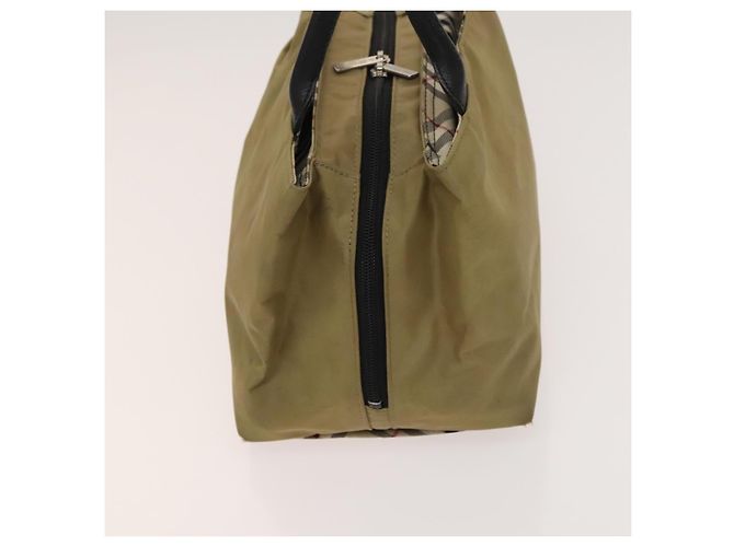 Borsa a mano in nylon a quadri Nova di BURBERRY 3 pezzi Beige Verde Auth bs25973 - vista 4