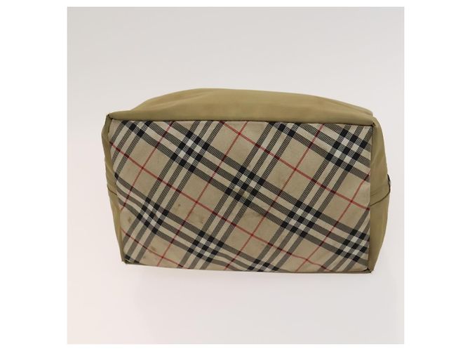 Borsa a mano in nylon a quadri Nova di BURBERRY 3 pezzi Beige Verde Auth bs25973 - vista 7