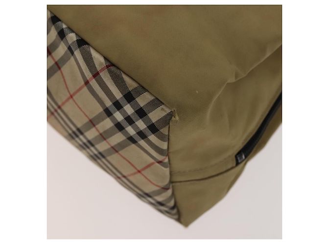 Borsa a mano in nylon a quadri Nova di BURBERRY 3 pezzi Beige Verde Auth bs25973 - vista 8