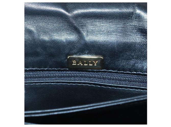 Borsa a mano BALLY in pelle nera e oro Auth BA2236 Nero D'oro - vista 10