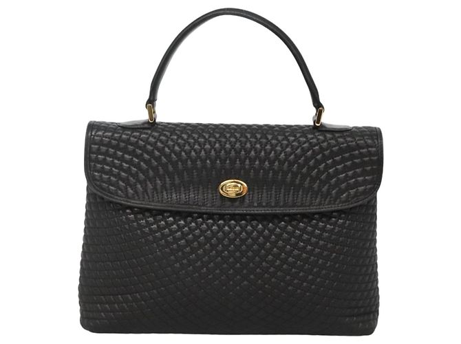 Borsa a mano BALLY in pelle nera e oro Auth BA2236 Nero D'oro - vista 13