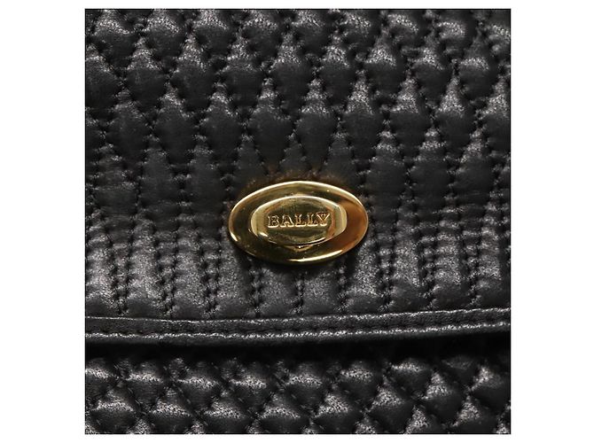 Borsa a mano BALLY in pelle nera e oro Auth BA2236 Nero D'oro - vista 17