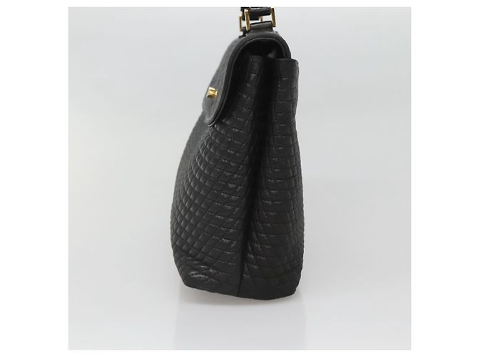 Borsa a mano BALLY in pelle nera e oro Auth BA2236 Nero D'oro - vista 4