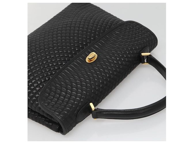 Borsa a mano BALLY in pelle nera e oro Auth BA2236 Nero D'oro - vista 6