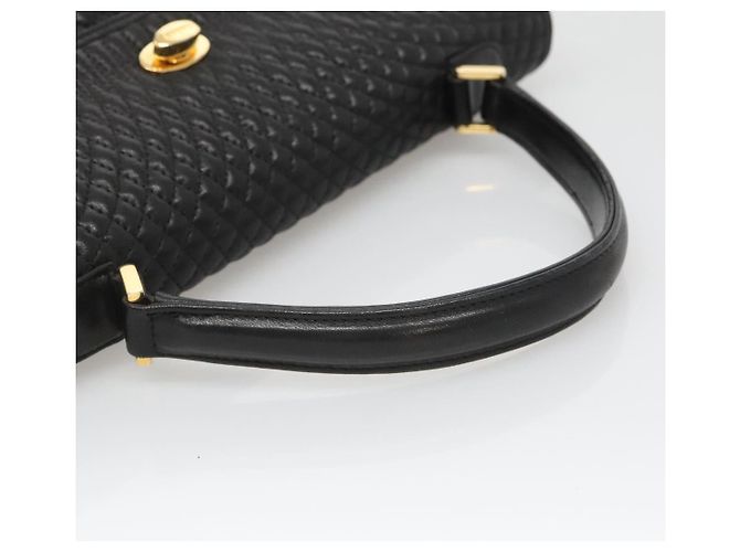 Borsa a mano BALLY in pelle nera e oro Auth BA2236 Nero D'oro - vista 7