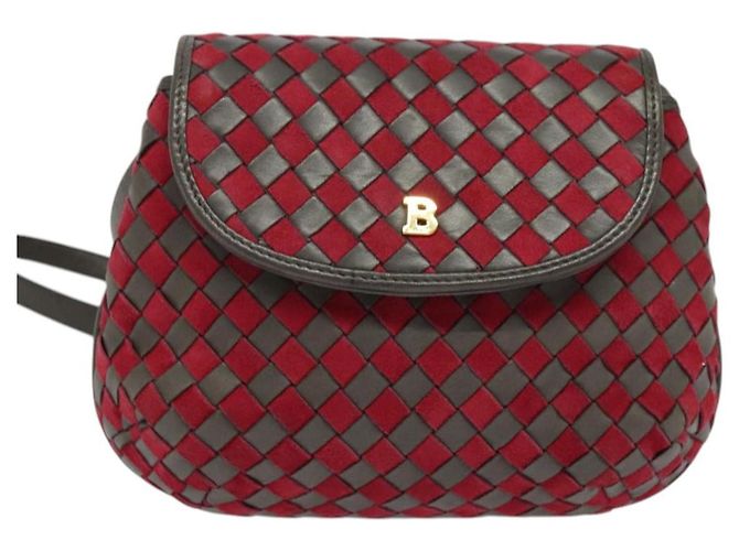 BALLY Bolsa de Ombro de Couro Vermelha Dourada Auth BA2299 Vermelho Dourado - vista 13