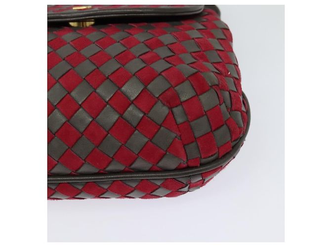 BALLY Bolsa de Ombro de Couro Vermelha Dourada Auth BA2299 Vermelho Dourado - vista 14