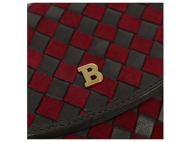 BALLY Bolsa de Ombro de Couro Vermelha Dourada Auth BA2299 Vermelho Dourado - vista 17
