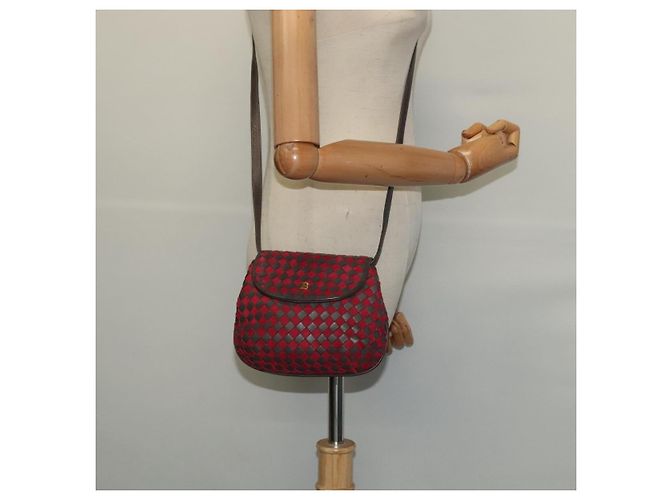 BALLY Bolsa de Ombro de Couro Vermelha Dourada Auth BA2299 Vermelho Dourado - vista 21