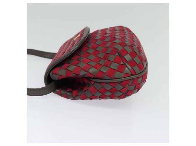 BALLY Bolsa de Ombro de Couro Vermelha Dourada Auth BA2299 Vermelho Dourado - vista 3