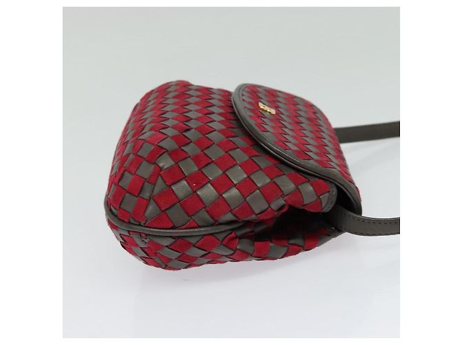 BALLY Bolsa de Ombro de Couro Vermelha Dourada Auth BA2299 Vermelho Dourado - vista 4