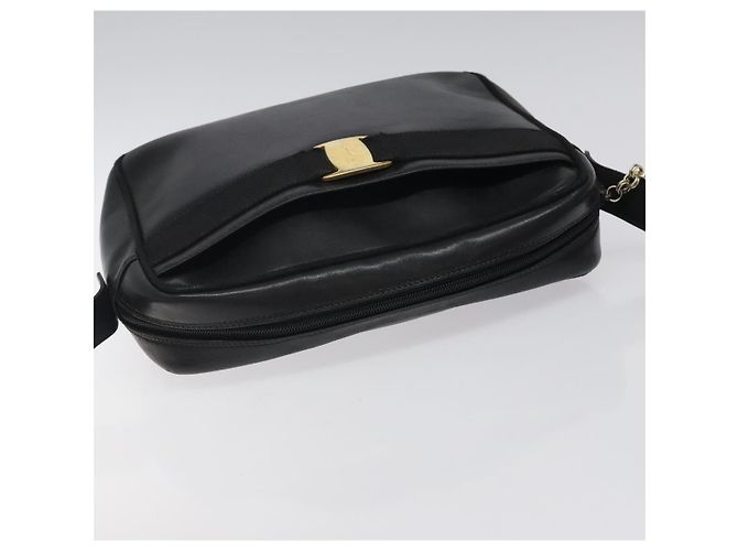 Borsa a spalla in pelle nera e oro Salvatore Ferragamo Auth BA2152 Nero D'oro - vista 6