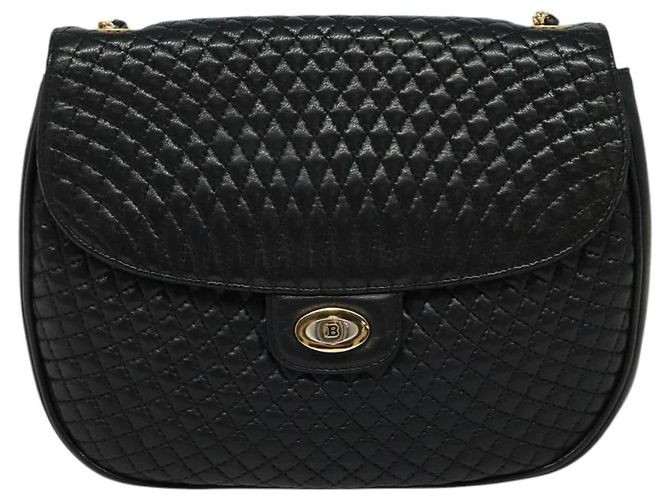 BALLY Borsa a spalla in pelle trapuntata con catena nera oro Auth BD2017 Nero D'oro - vista 13