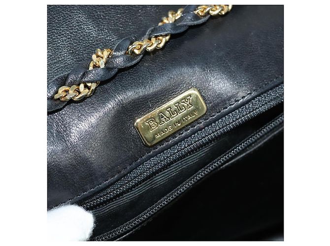 BALLY Borsa a spalla in pelle trapuntata con catena nera oro Auth BD2017 Nero D'oro - vista 18