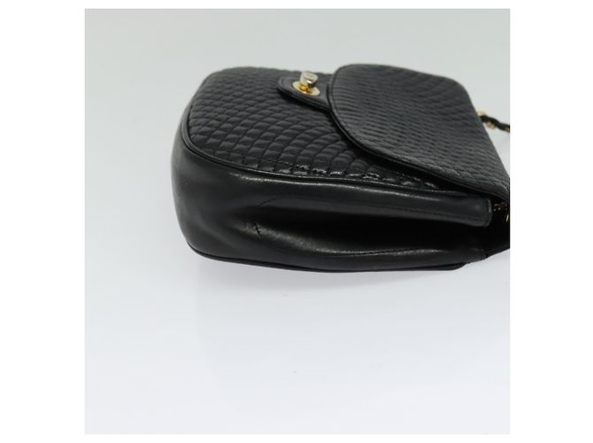 BALLY Borsa a spalla in pelle trapuntata con catena nera oro Auth BD2017 Nero D'oro - vista 4