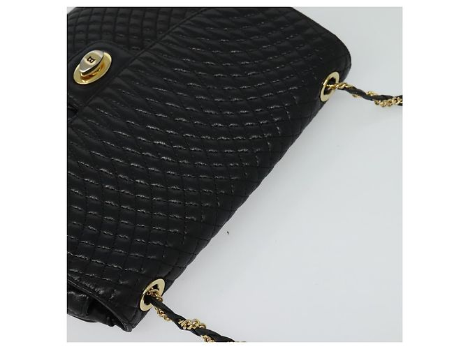 BALLY Borsa a spalla in pelle trapuntata con catena nera oro Auth BD2017 Nero D'oro - vista 6