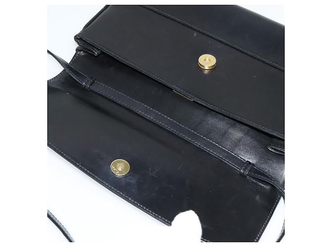 BALLY Schultertasche aus Leder Schwarz Gold Auth BA2261 Golden - Ansicht 10