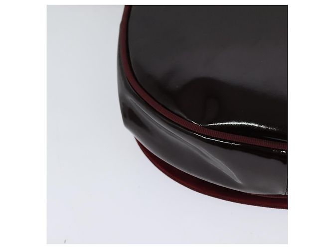 Borsa a Spalla Vala Salvatore Ferragamo in Pelle Verniciata Bordeaux Oro Auth 122920 - vista 15