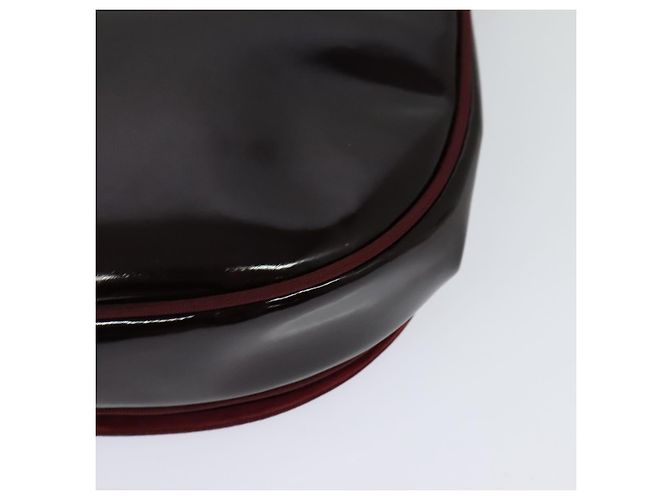 Borsa a Spalla Vala Salvatore Ferragamo in Pelle Verniciata Bordeaux Oro Auth 122920 - vista 16