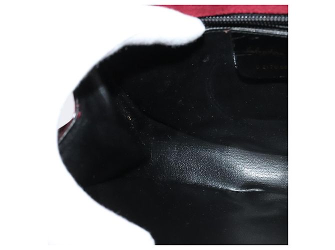 Borsa a Spalla Vala Salvatore Ferragamo in Pelle Verniciata Bordeaux Oro Auth 122920 - vista 19
