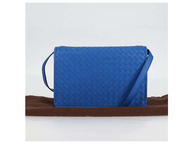 Autre Marque BORSA A SPALLA INTRECCIATO Bottega Veneta Pelle Blu Auth 123018AV - vista 12