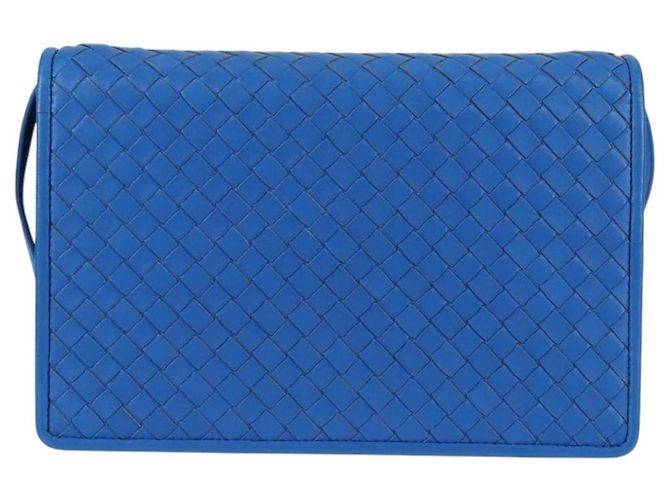 Autre Marque BORSA A SPALLA INTRECCIATO Bottega Veneta Pelle Blu Auth 123018AV - vista 13